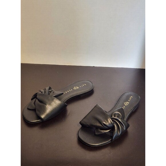 Katy Perry The Halie Bow Sandal Black Slide Sandals Women Size 10 - Picture 2 of 5